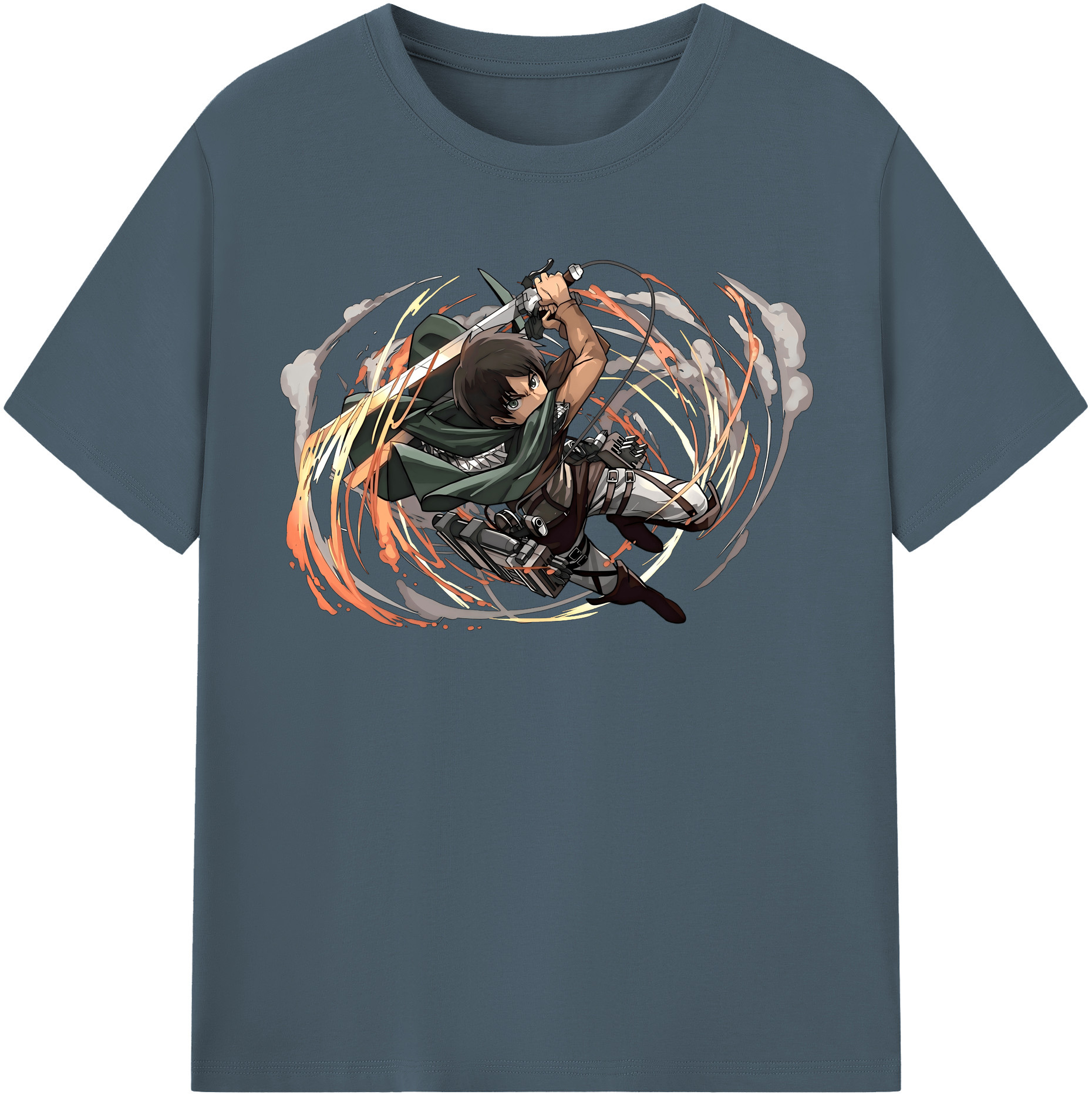 （画像用） 進撃の巨人 エレン･イェーガー Attack on Titan Eren Jäger 綿100％半袖Tシャツ（フロントプリント）